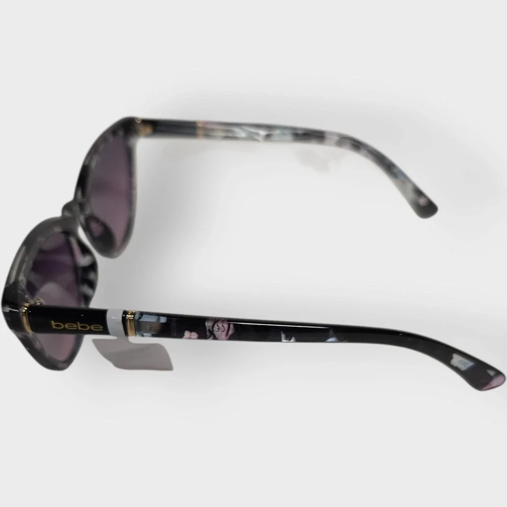 NEW BEBE BBOP1015CE SUNGLASSES 664 PLASTIC BLACK CAT‎ EYE FULL-RIM 55-22-139